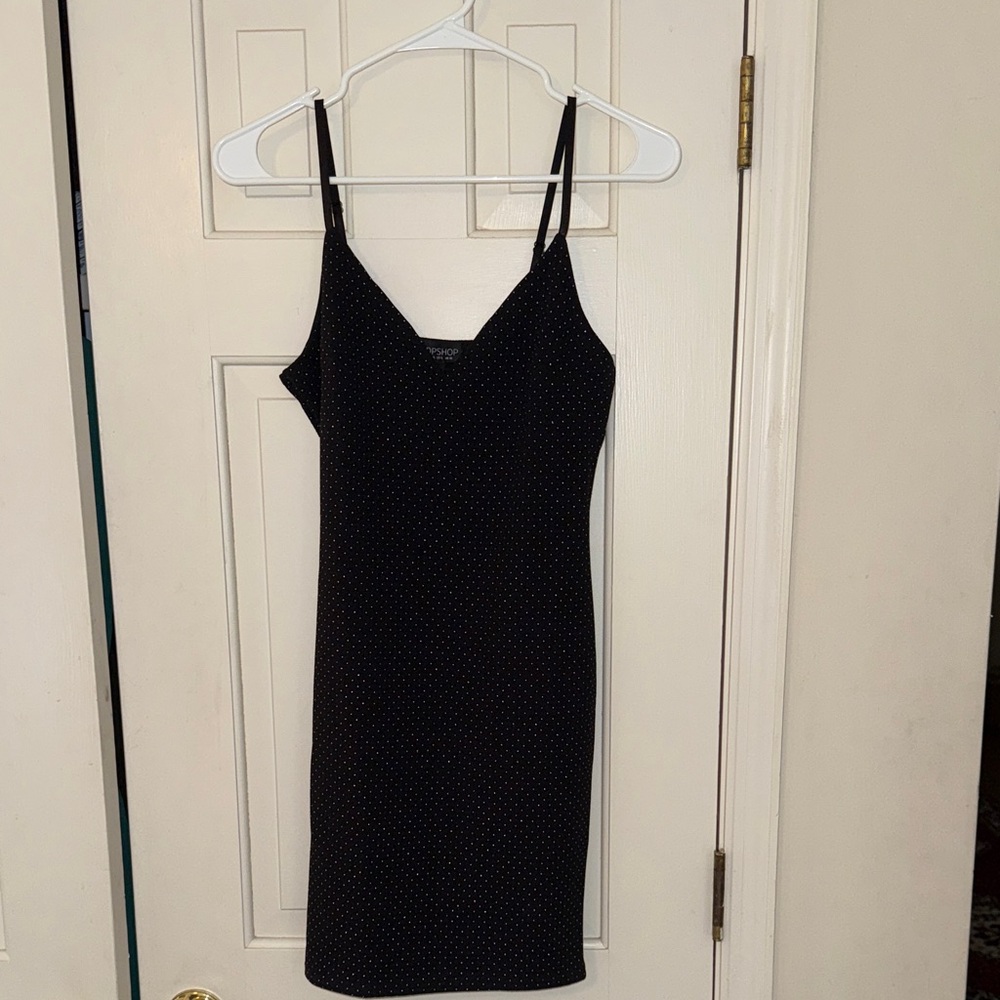 Topshop Black Mini Dress with Spaghetti Straps